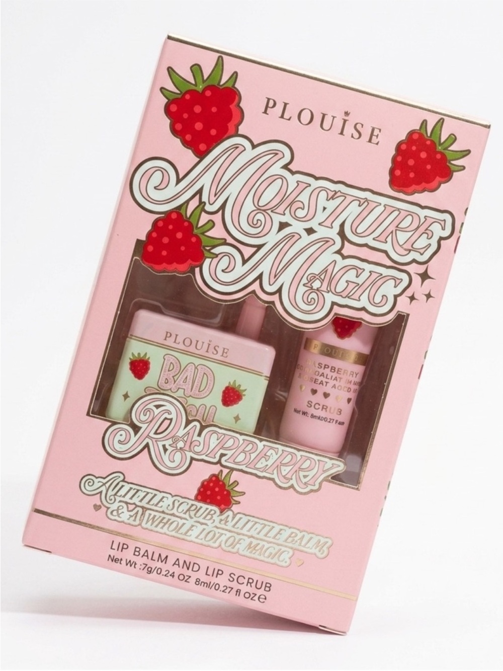 Plouise Moisture Magic Bad Raspberry Lip Balm & Scrub - Pink